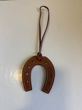 Leather Horseshoe Charm in Brown